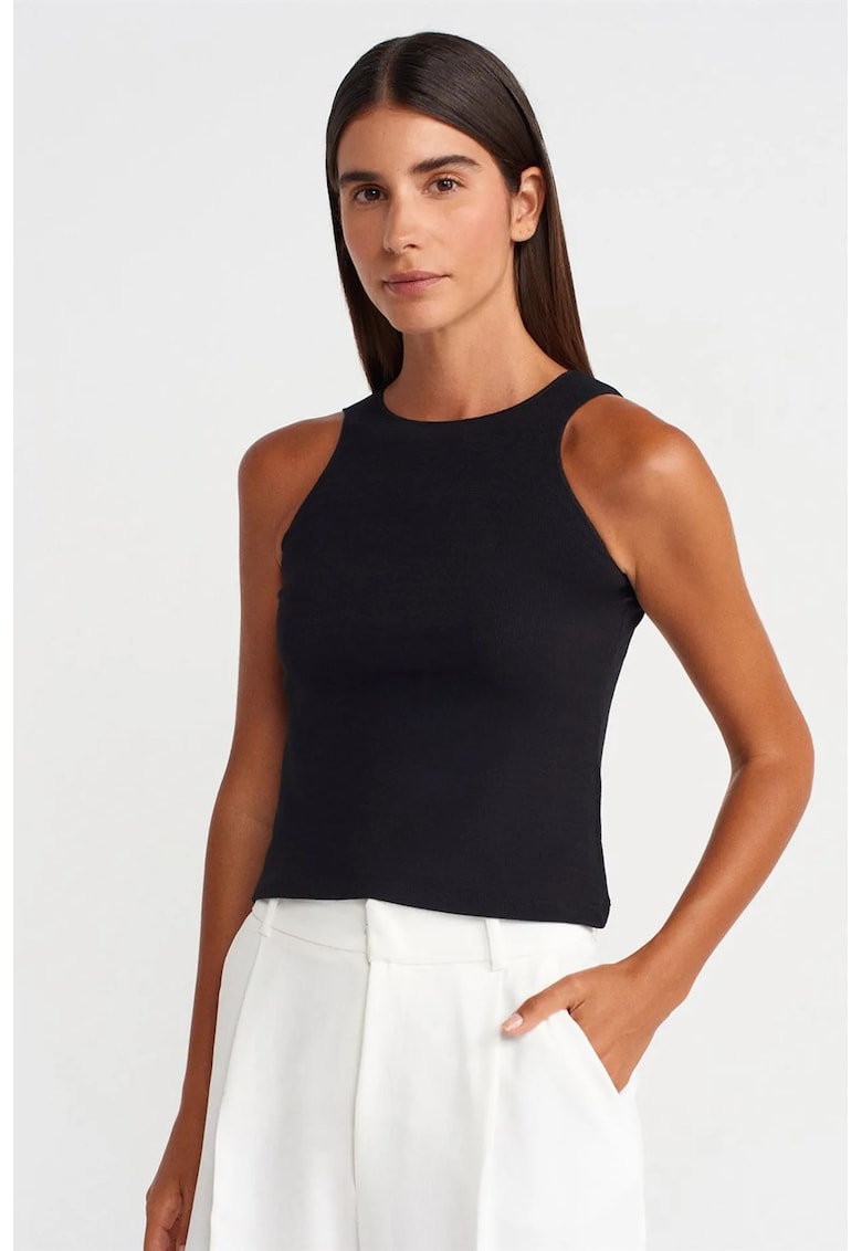 Bluza dama - bluza mulata - fara maneci - negru - viscoza-nailon-elastan