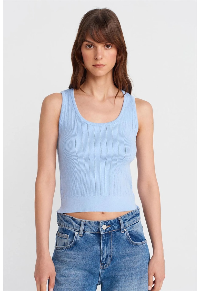 Bluza dama - bluza mulata fara maneci - casual - albastru deschis -