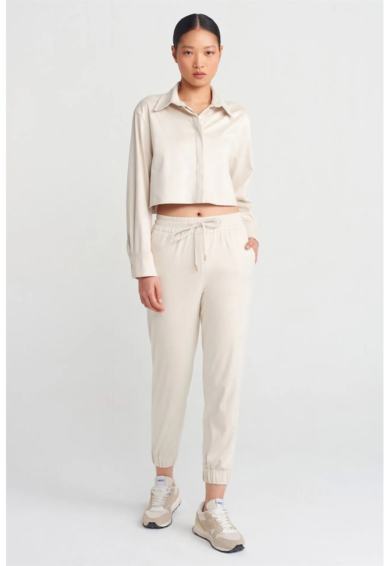 Pantaloni dama - pantaloni de jogging - crem natural - poliester