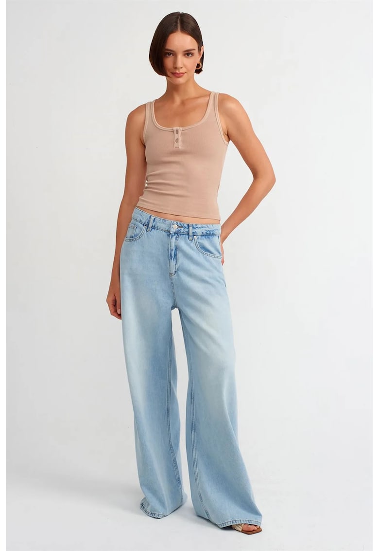 Bluza dama - bluza fara maneci - casual - bej natural - bumbac-elastan