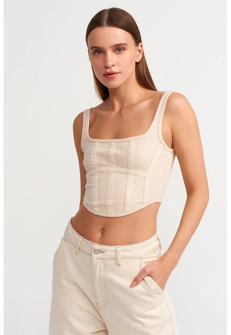Top corset scurt elegant - crem natural - 94% bumbac - 6% elastan