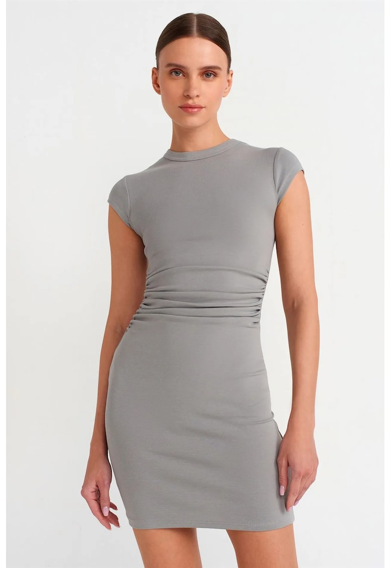 Rochie Mini - Bodycon - Eleganta - Gri deschis - Bumbac