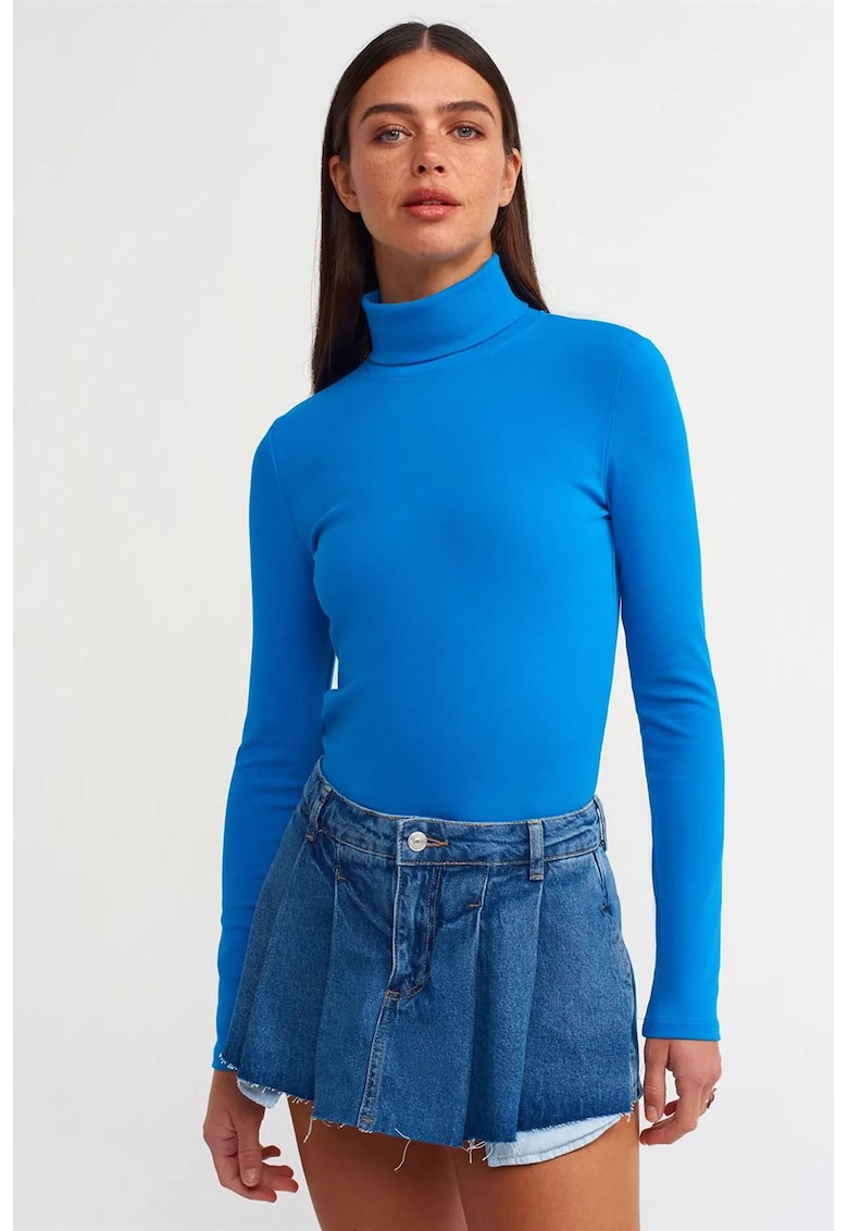 Bluze dama - bluza tip maleta - slim fit - albastru cobalt - jerseu