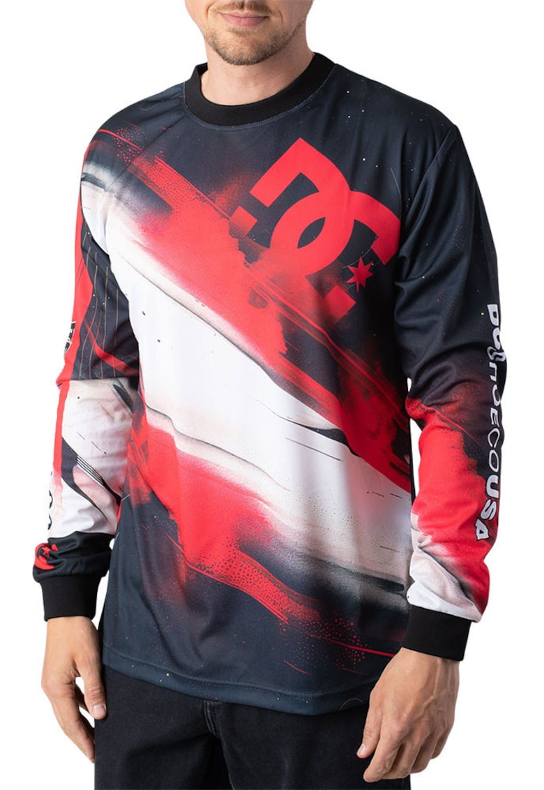 Bluza cu design grafic și logo - Multicolor