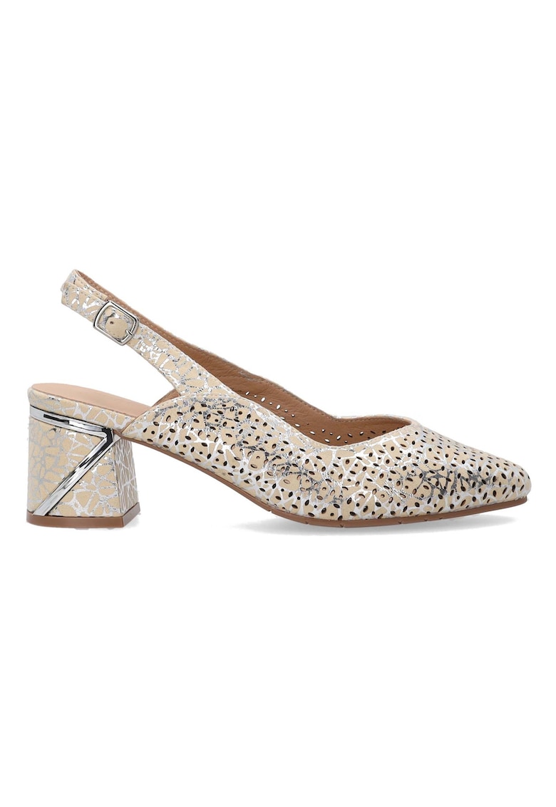 Pantofi cu toc din piele cu model decupat -