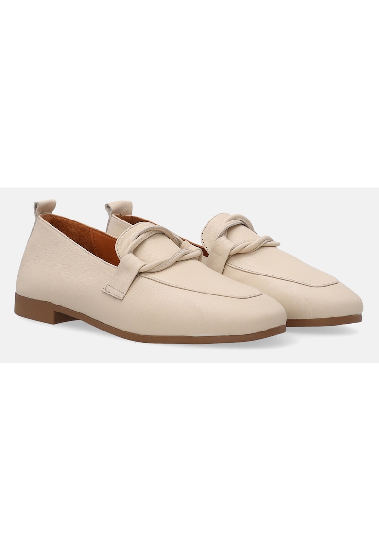Pantofi Loafer din piele naturala cu toc mic