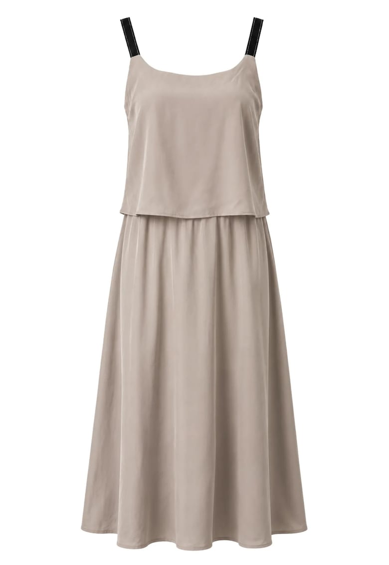 Rochie Maxi Femei - A-line - volanase - piatra naturala - modal-poliester