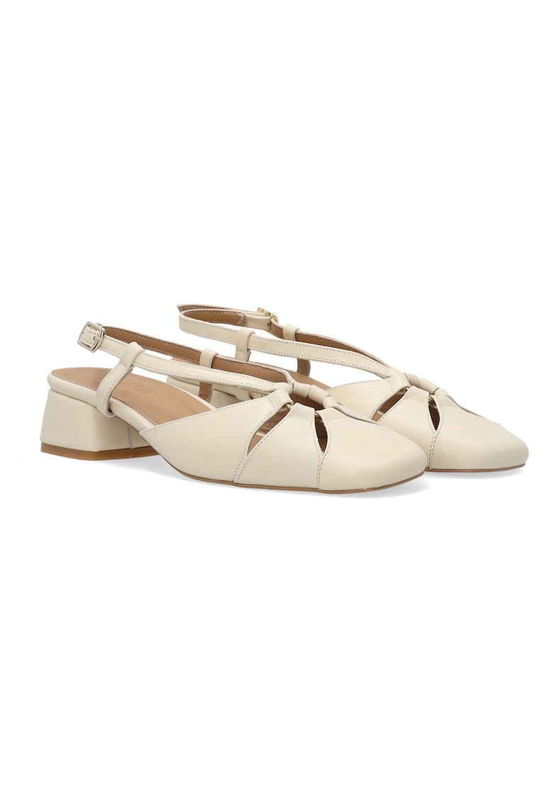 Pantofi Slingback din piele naturala cu decupaje