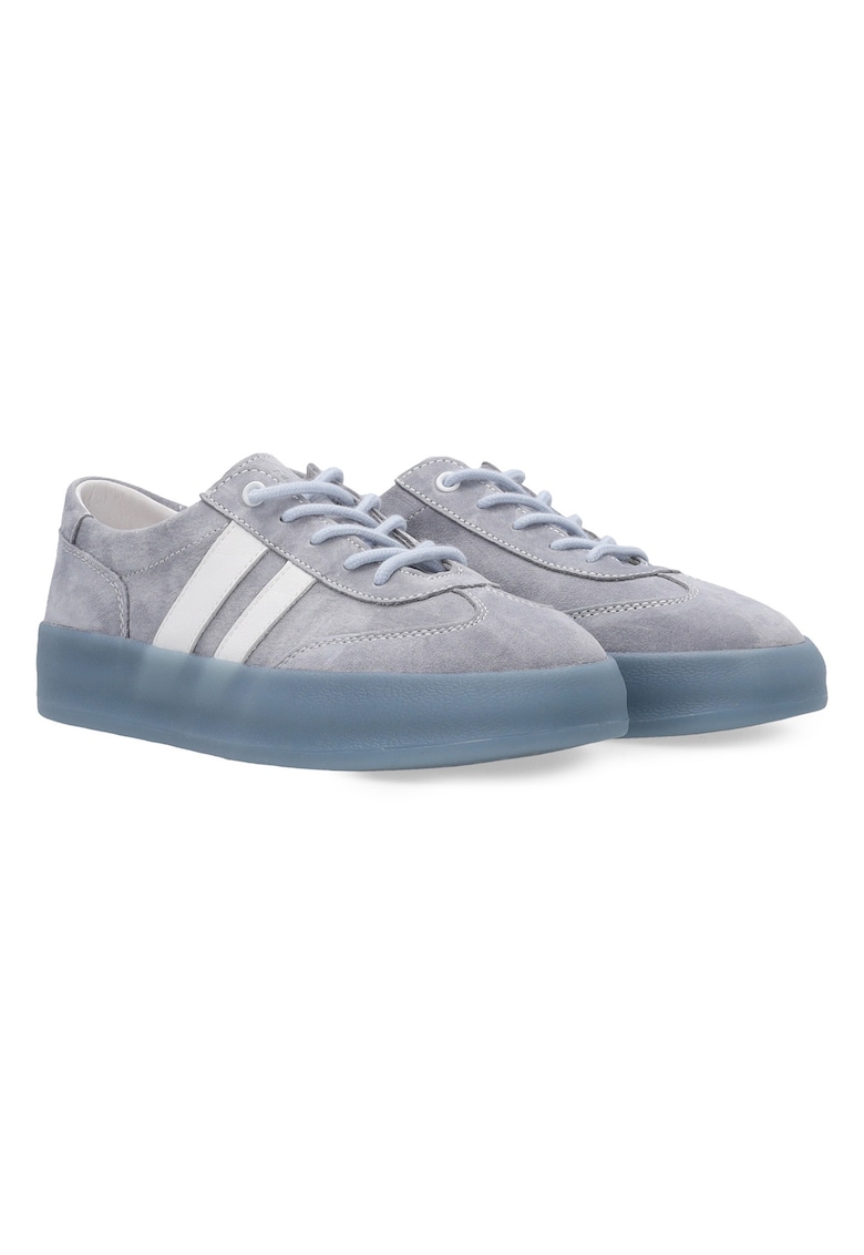 Pantofi sport din piele intoarsa cu garnituri din piele