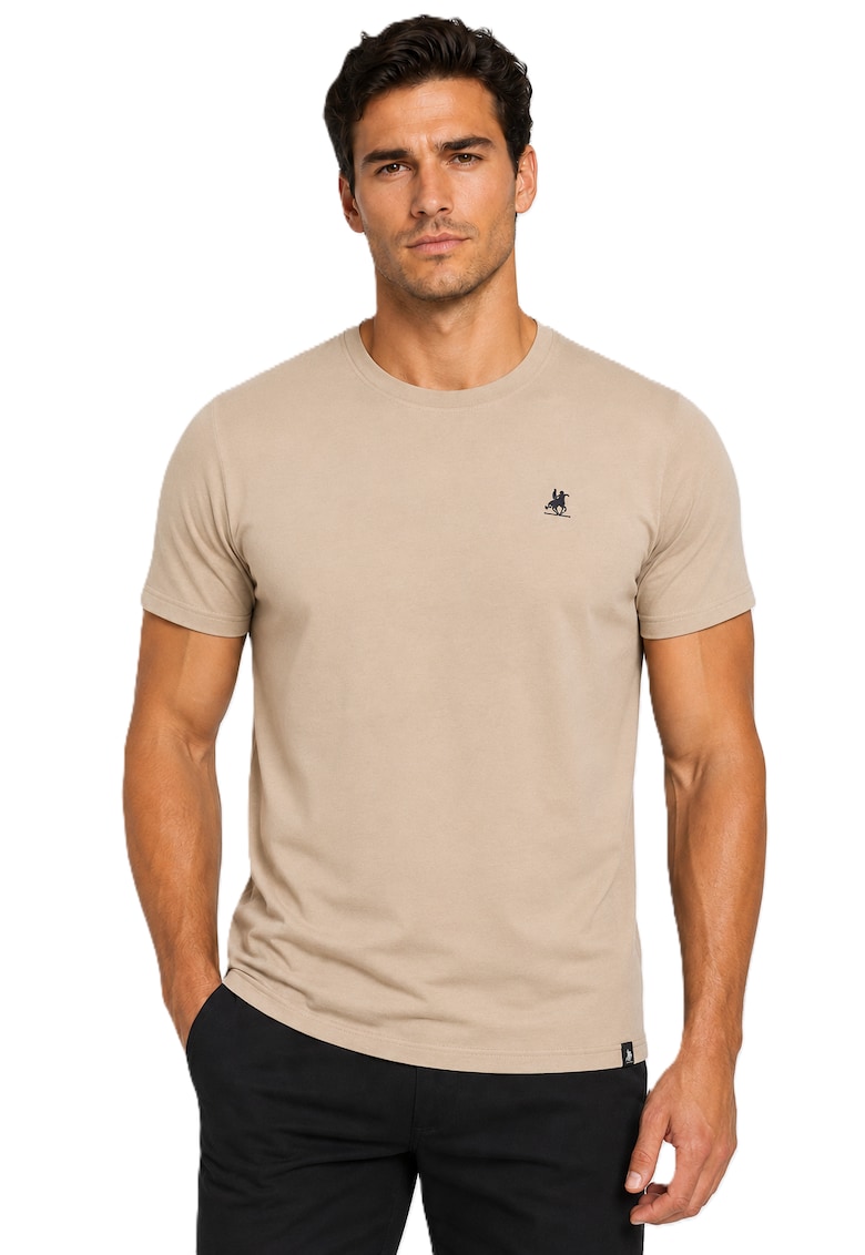 Tricou din bumbac cu detaliu logo brodat