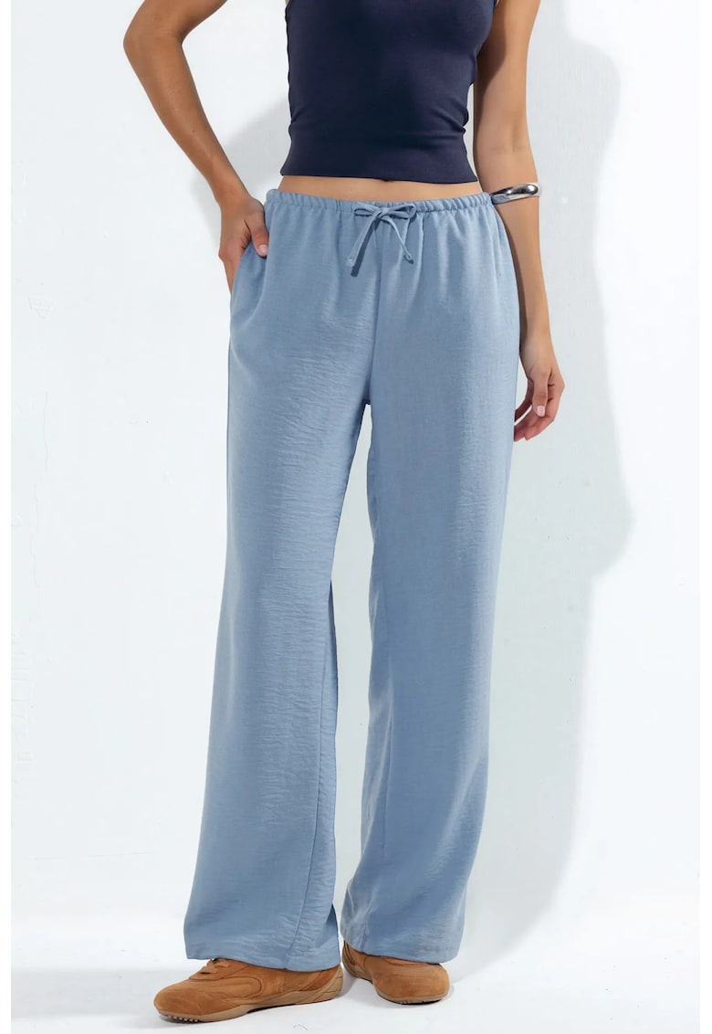 Pantaloni dama - tesuti - casual - Maya Blue - 100% poliester