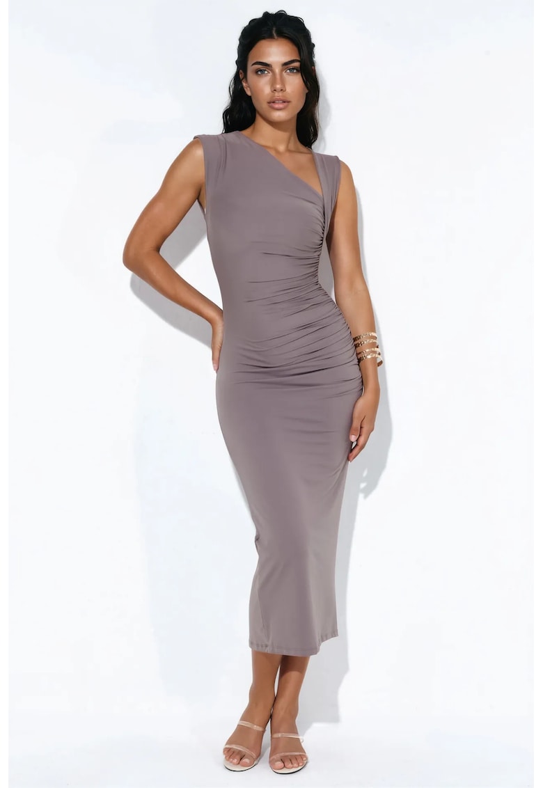Rochie Maxi - Elegant - Drapaj - Maro Mocha - Poliamida/Elastan