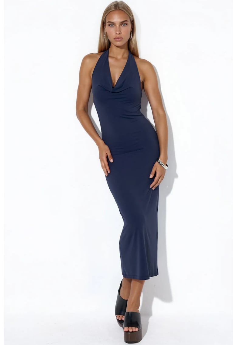 Rochie Maxi Eleganta - Drapaj - Poliamida-Elastan