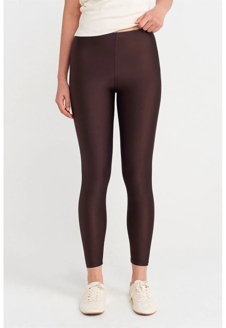 Colanti femei - talie inalta - croiala slim - maro cafea - elastic - 80% poliamida/20% elastan