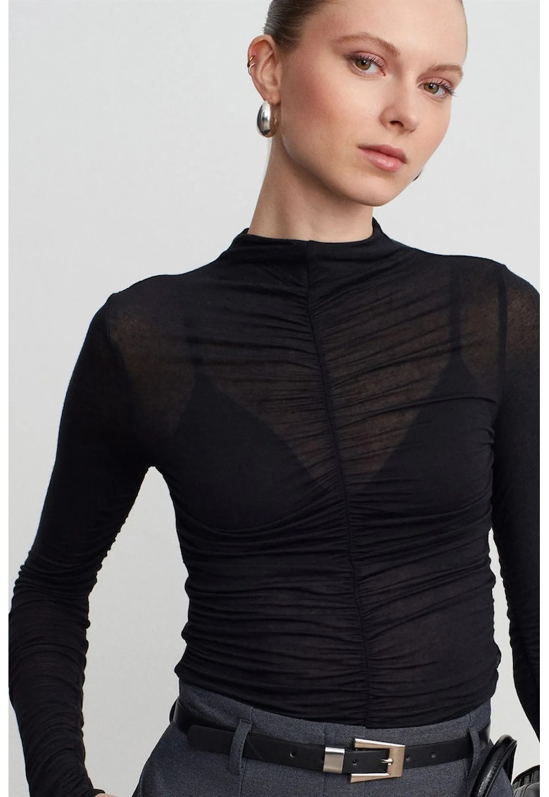 Bluza de dama - Bluza Slim Fit - casual - negru - jerseu