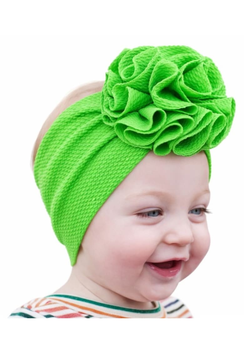 Bentita verde neon lata cu floare - Verde