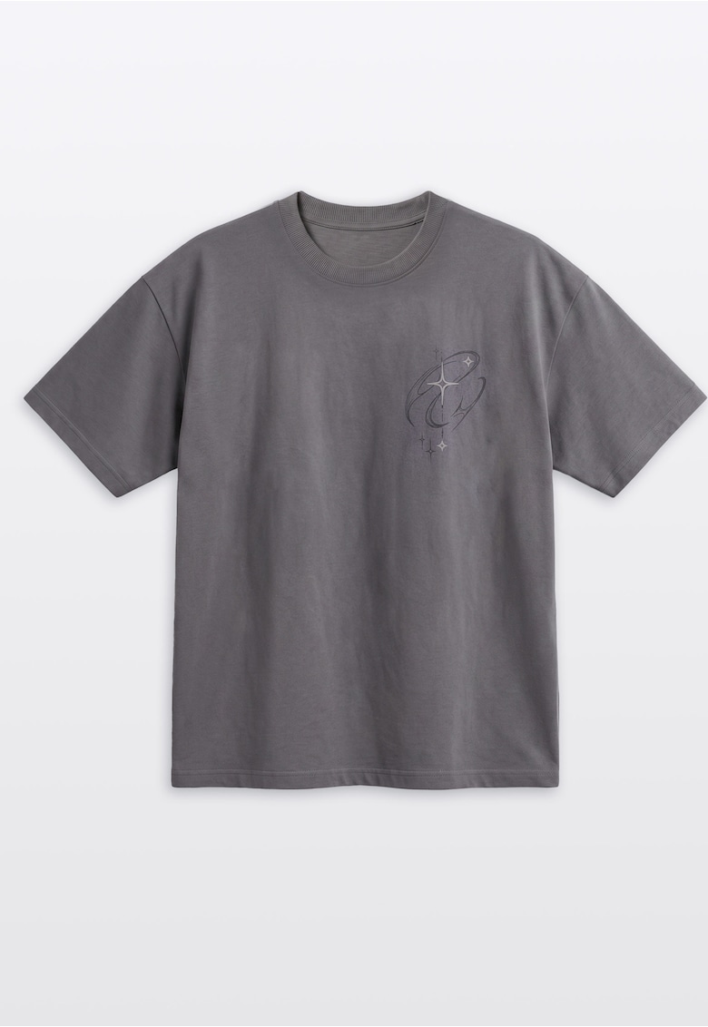 Tricou lejer cu imprimeu - Gri