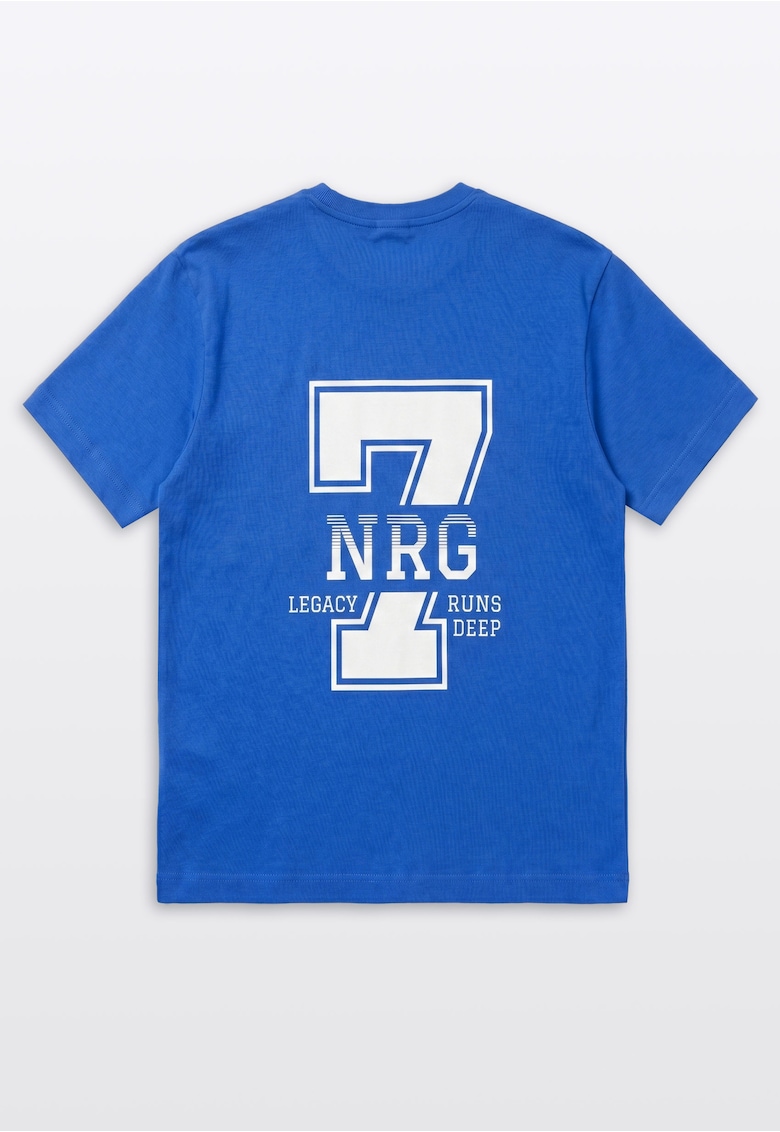 Tricou cu decolteu la baza gatului si imprimeu pe spate
