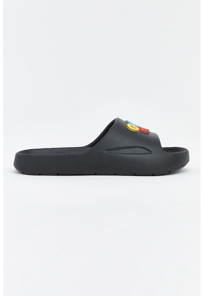 Papuci cu model grafic - Verde/Negru stins/Albastru