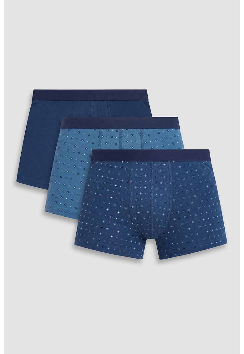 Set de 3 perechi de boxeri - Albastru cobalt/Bleumarin