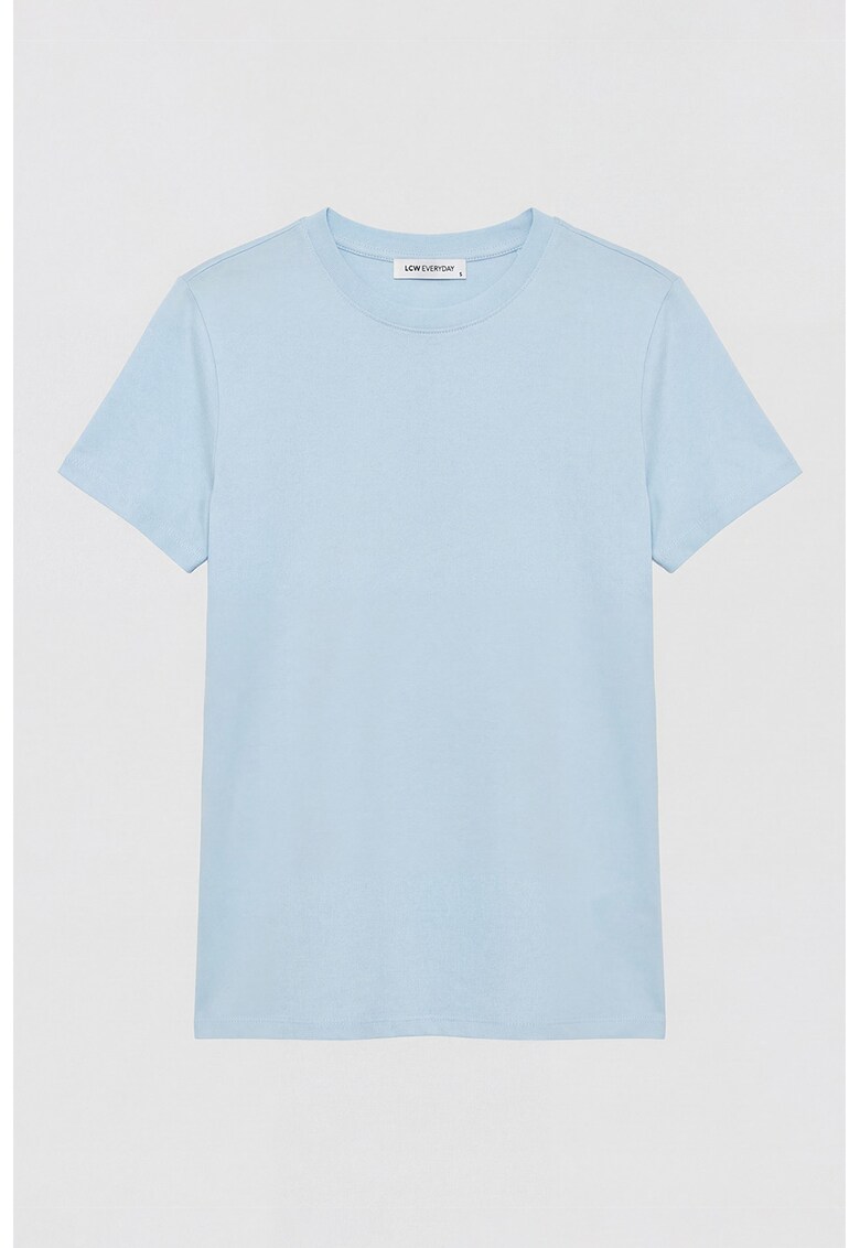 Tricou cu model uni - Albastru pastel