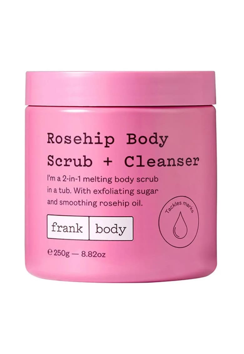 2 in 1 exfoliant + cleanser pentru corp - cu zahar & ulei de macese - 250 g