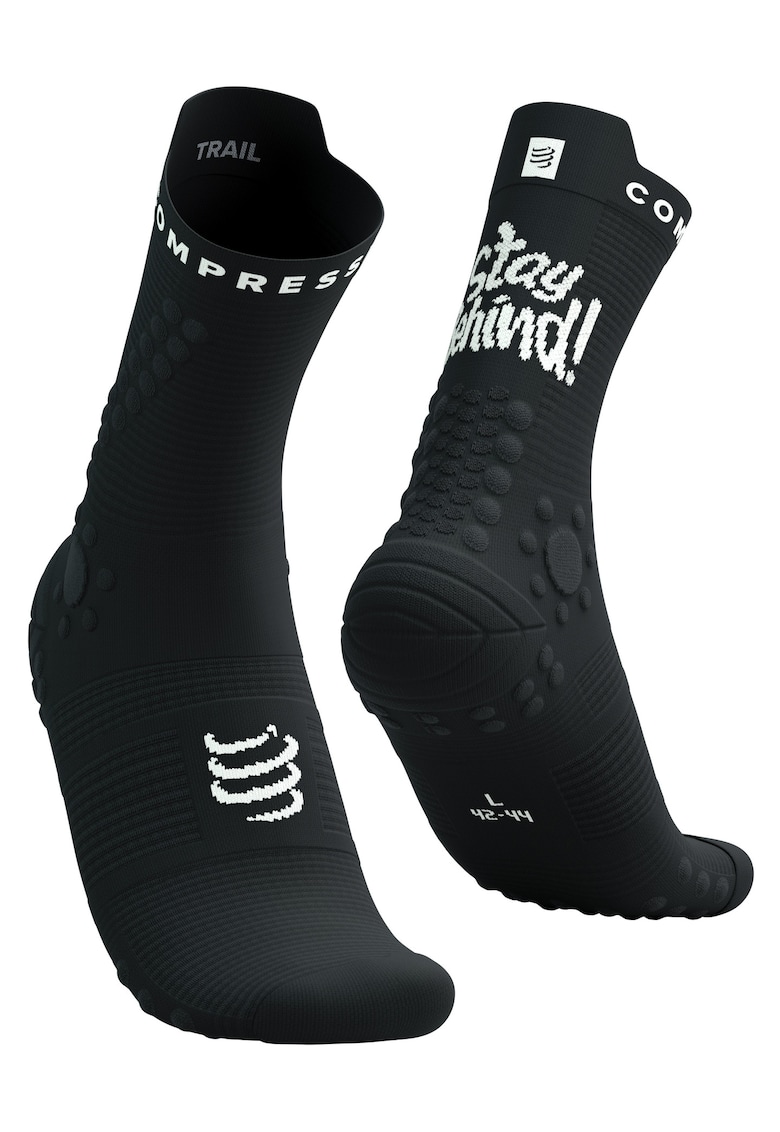 Sosete compresie alergare Pro Racing V4.0 Trail Stay Behind - Editie Limitata - Negru