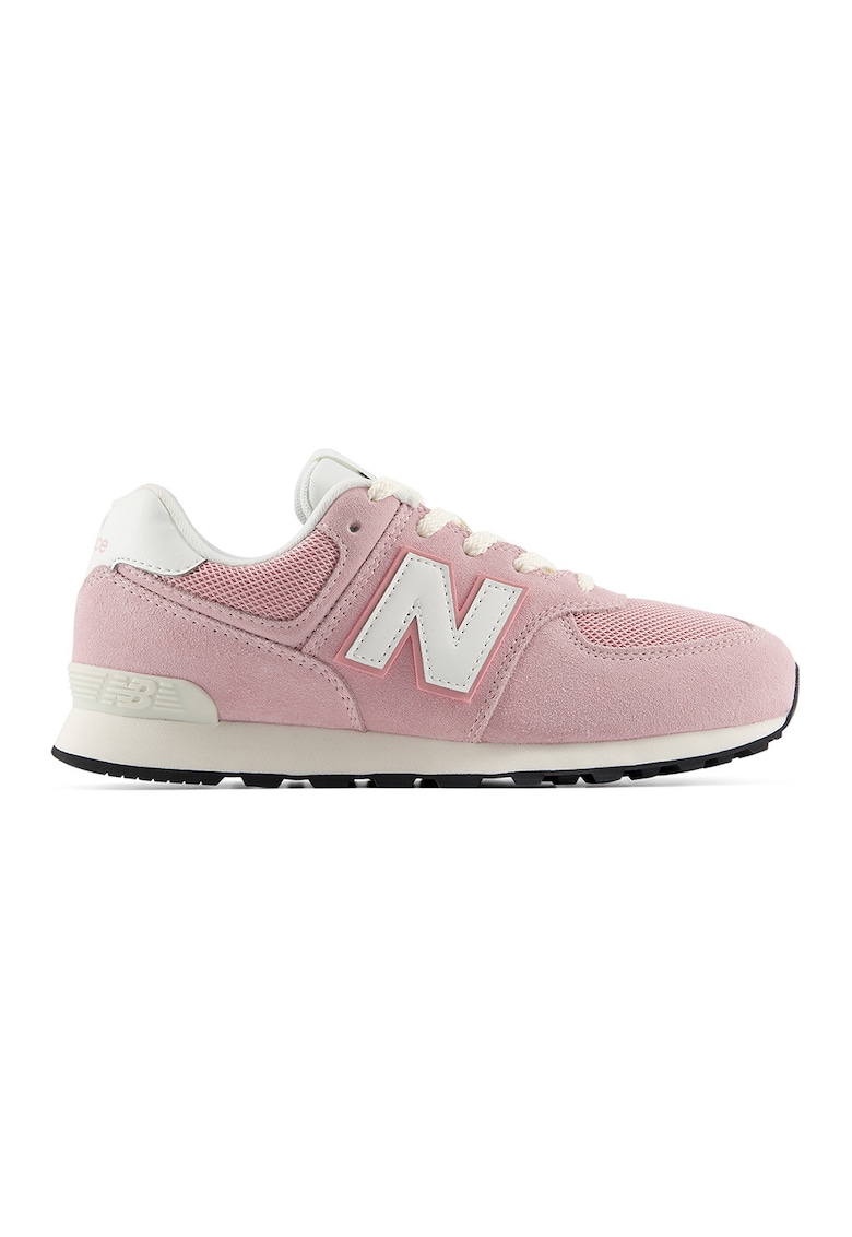 Pantofi sport cu segmente din piele intoarsa - Roz