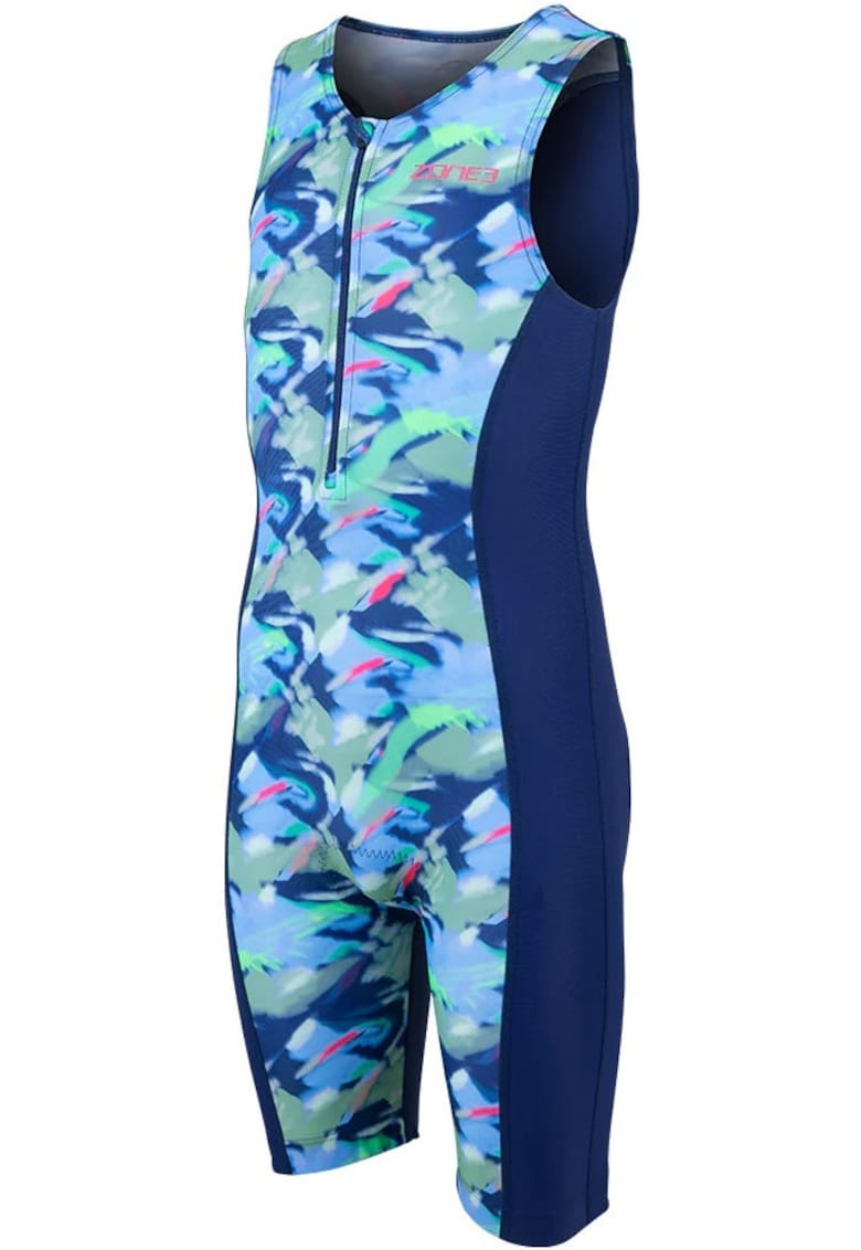 Costum triatlon copii Digital Print - Verde/Albastru