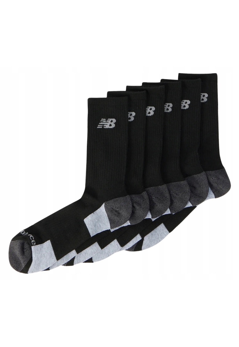 Sosete Sport - Las51356Eu - Material Respirabil Pentru Circulatia Aerului - Tehnologie De Evacuare A Umiditatii Pentru Picioare Uscate - Ajustare Elastica Confortabila - Zone Intarite - 6 Perechi - Negru