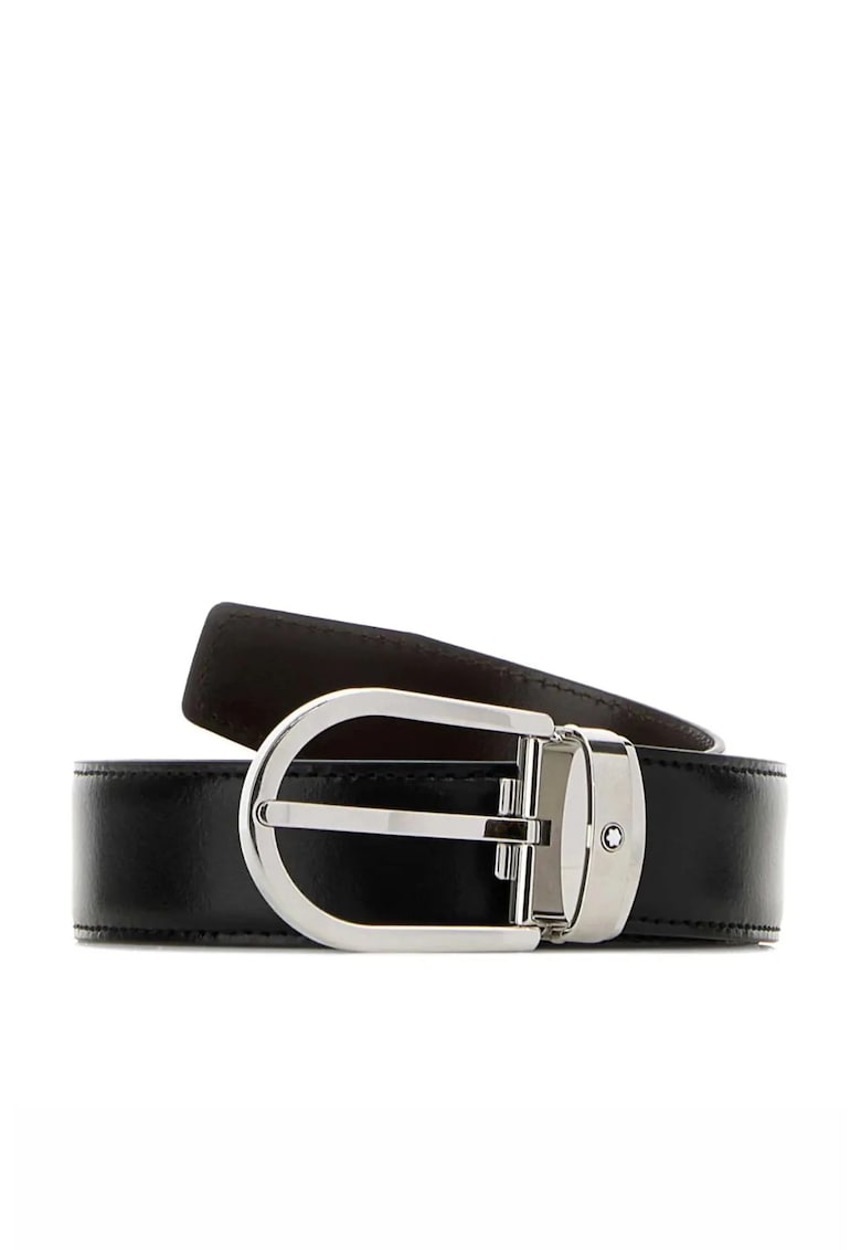 Horseshoe reversible leather belt Black Brown - Negru | Maro