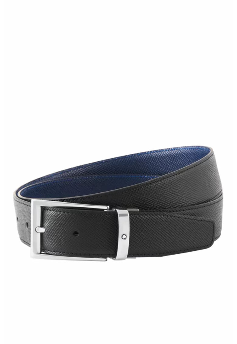 Rectangular 35 mm Reversible Belt in Sartorial Leather - Multicolor