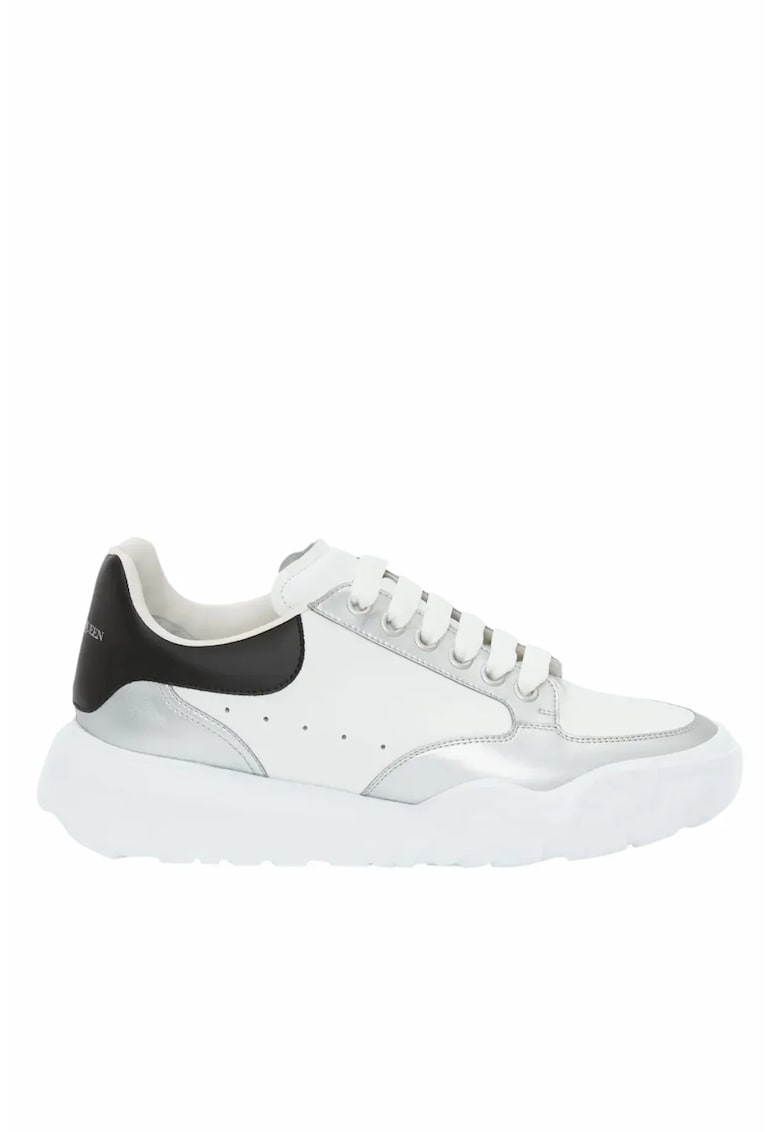 Sneakers barbati - Oversized Court Trainer - Alb/Argintiu