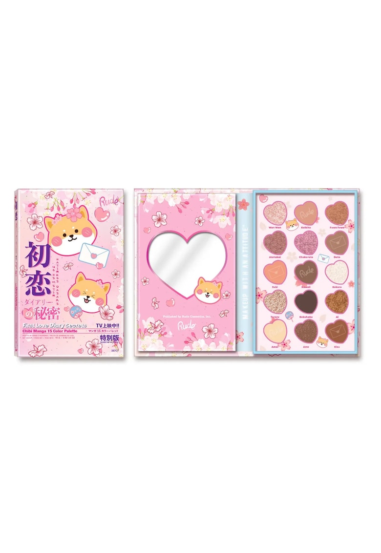 Paleta de farduri pentru pleoape First Love Diary Secrets - Chibi Manga Collection - Cosmetics - 15 nuante