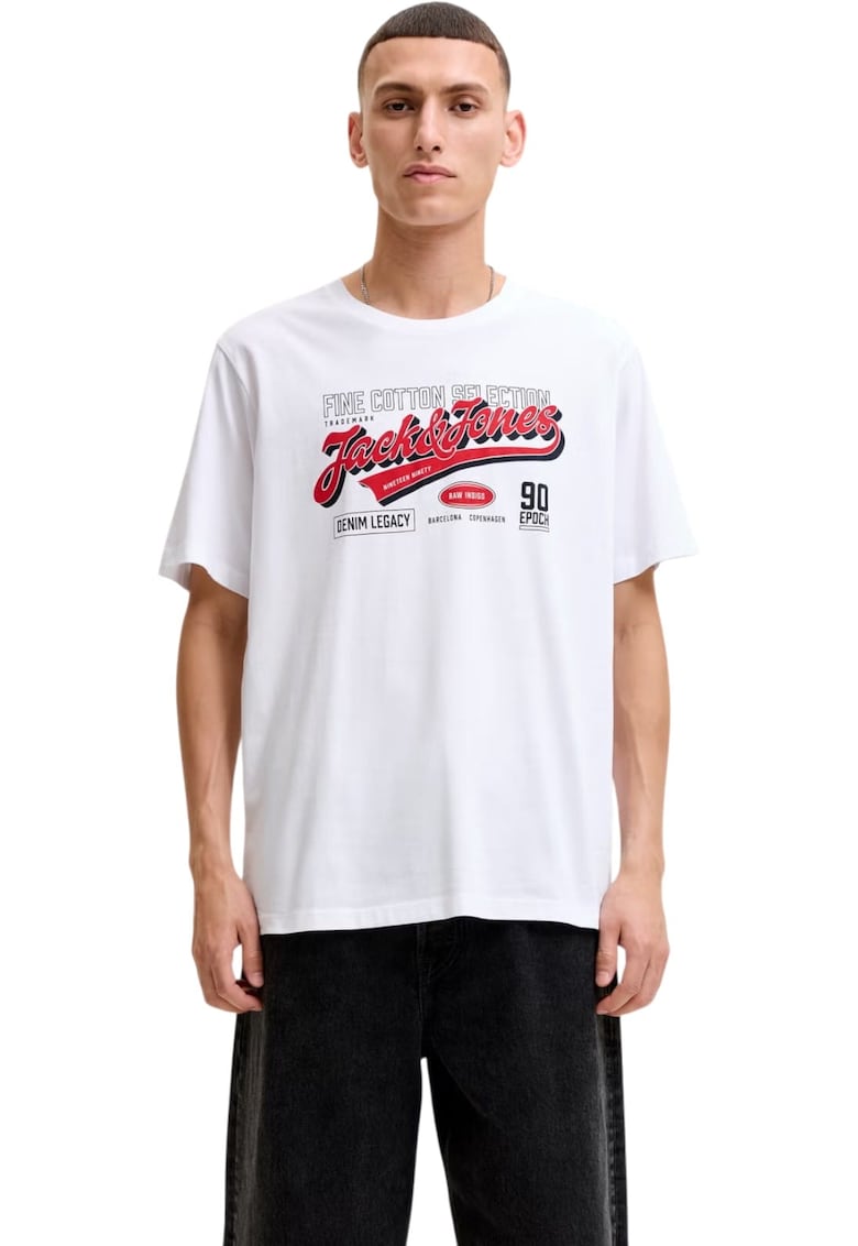 Tricou JACK &JONES Logo O-Neck SN 63015 - Alb