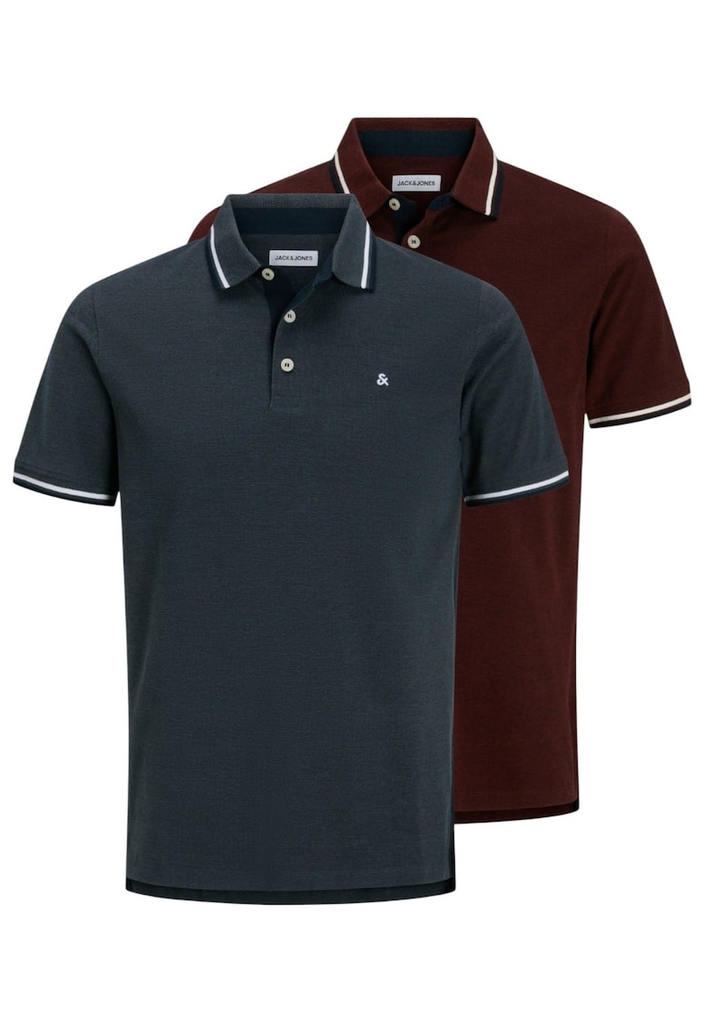 Tricou JACK &JONES Paulos Polo 2PK 62948 - Maro/Albastru