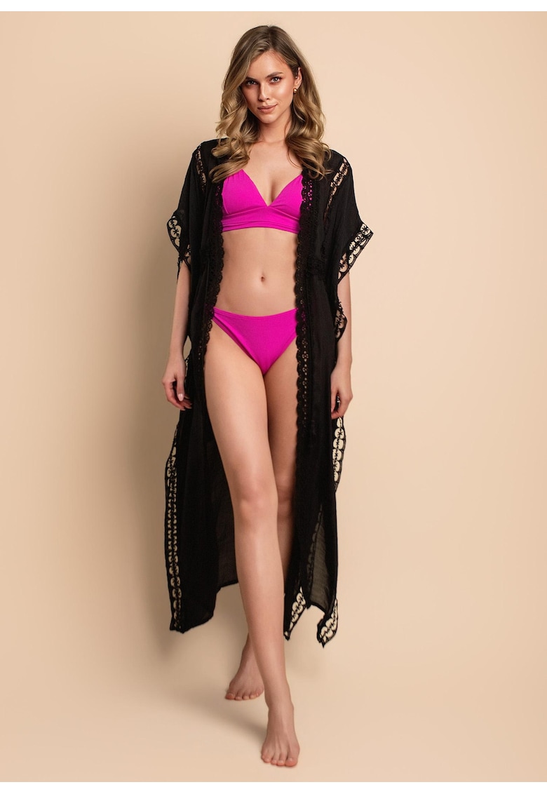 Pareo de plaja boho din bumbac - Luna - Negru