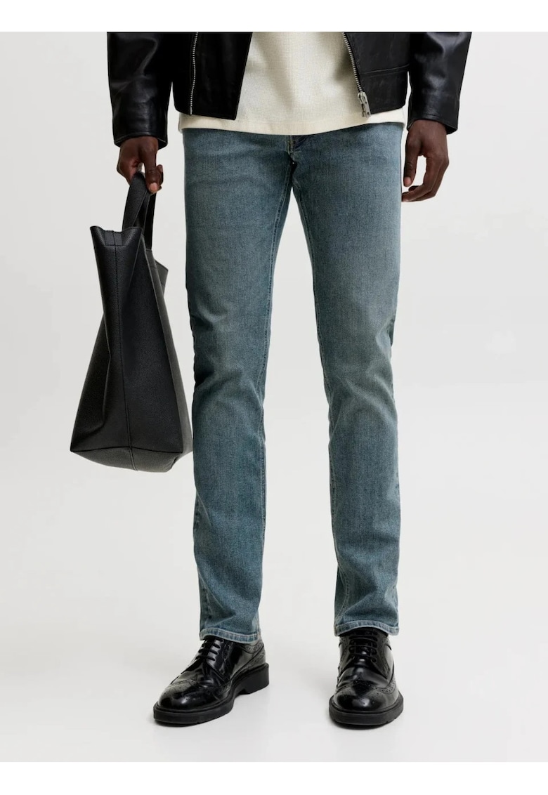 Blugi barbati GLENN - cu talie joasa si croiala Slim fit - Albastru inchis - W30 L32