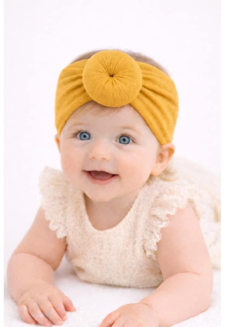 Bentita turban lata galben mustar - Model AL 34853 - 0-12 luni