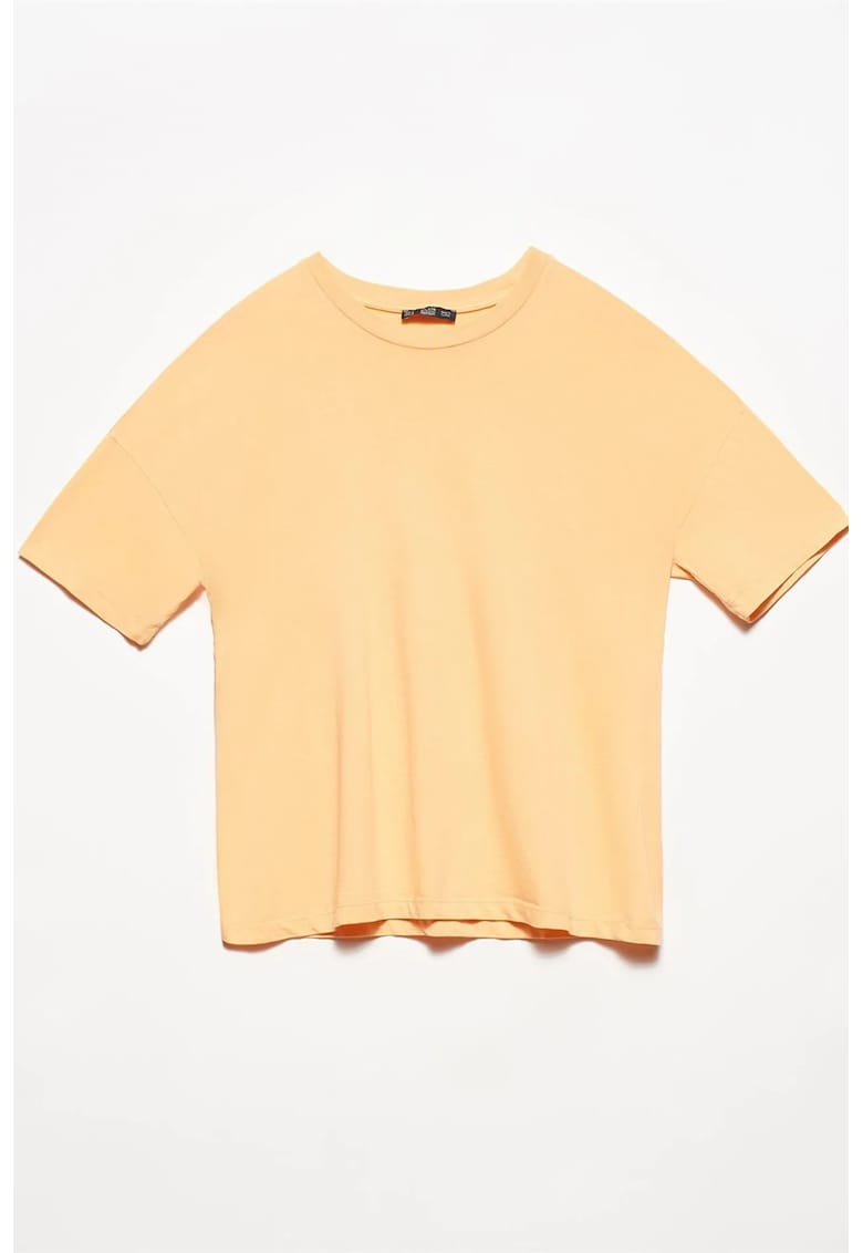 Tricou dama - regular fit - bumbac - portocaliu pal