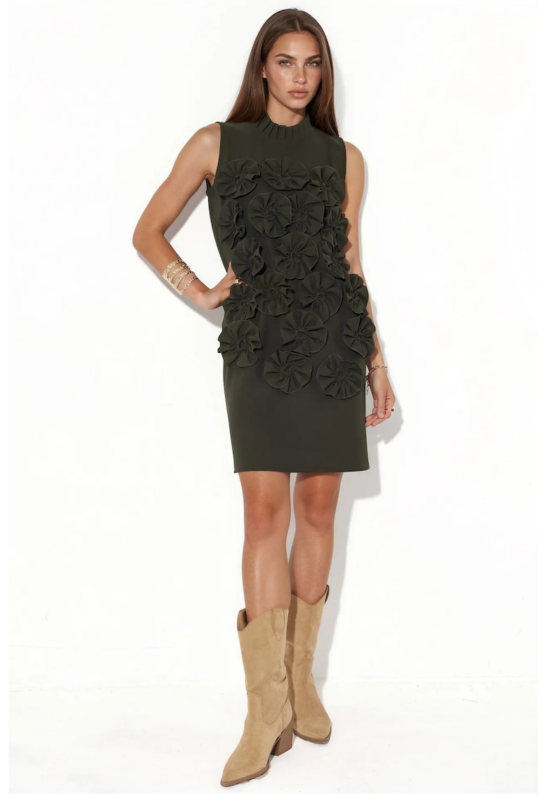 Rochie Mini Femei - Elegant - Verde smarald - Broderie - Poliester-Lycra