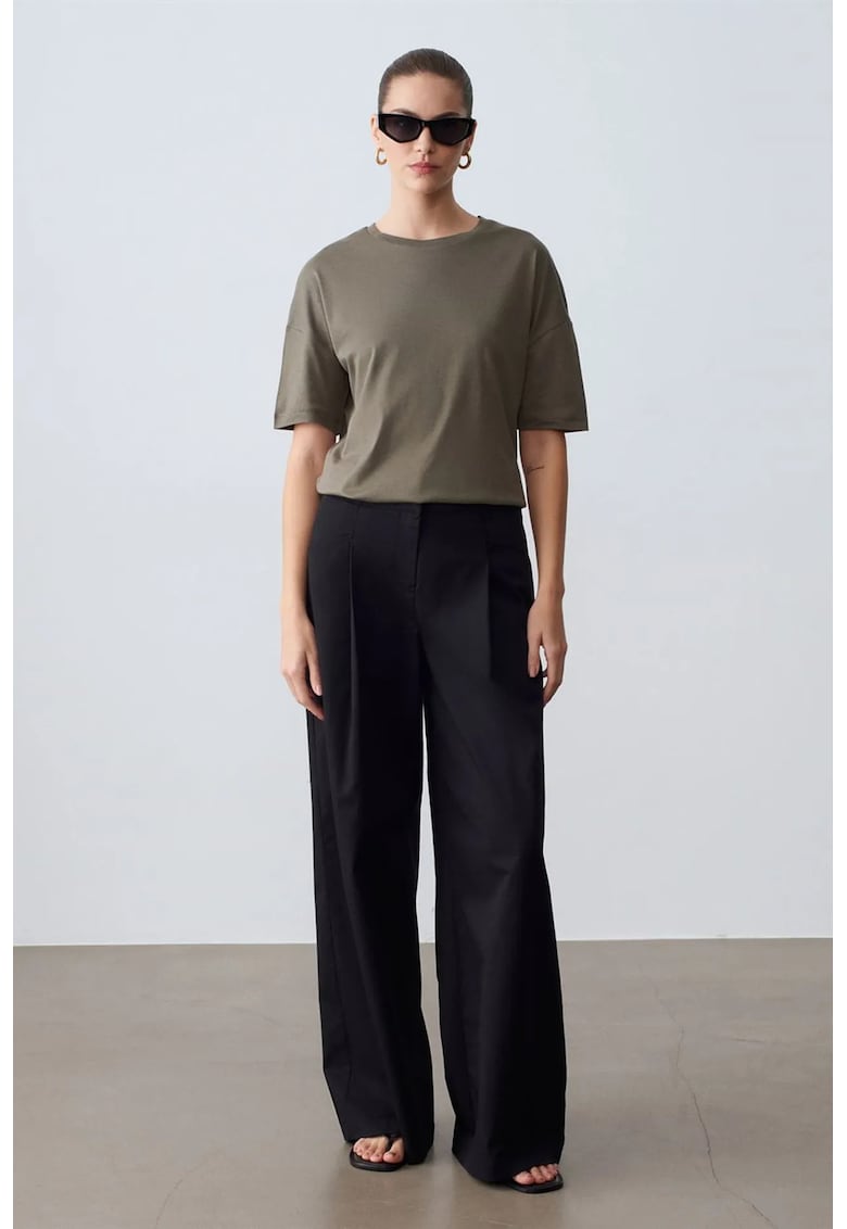 Tricouri dama - tricou din bumbac - maneca scurta - verde kaki