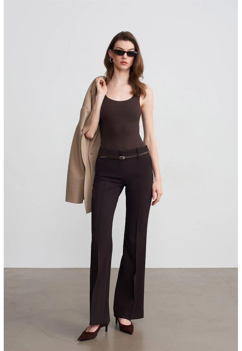 Pantaloni dama - Crepe - negru - poliester-viscoza-elastan