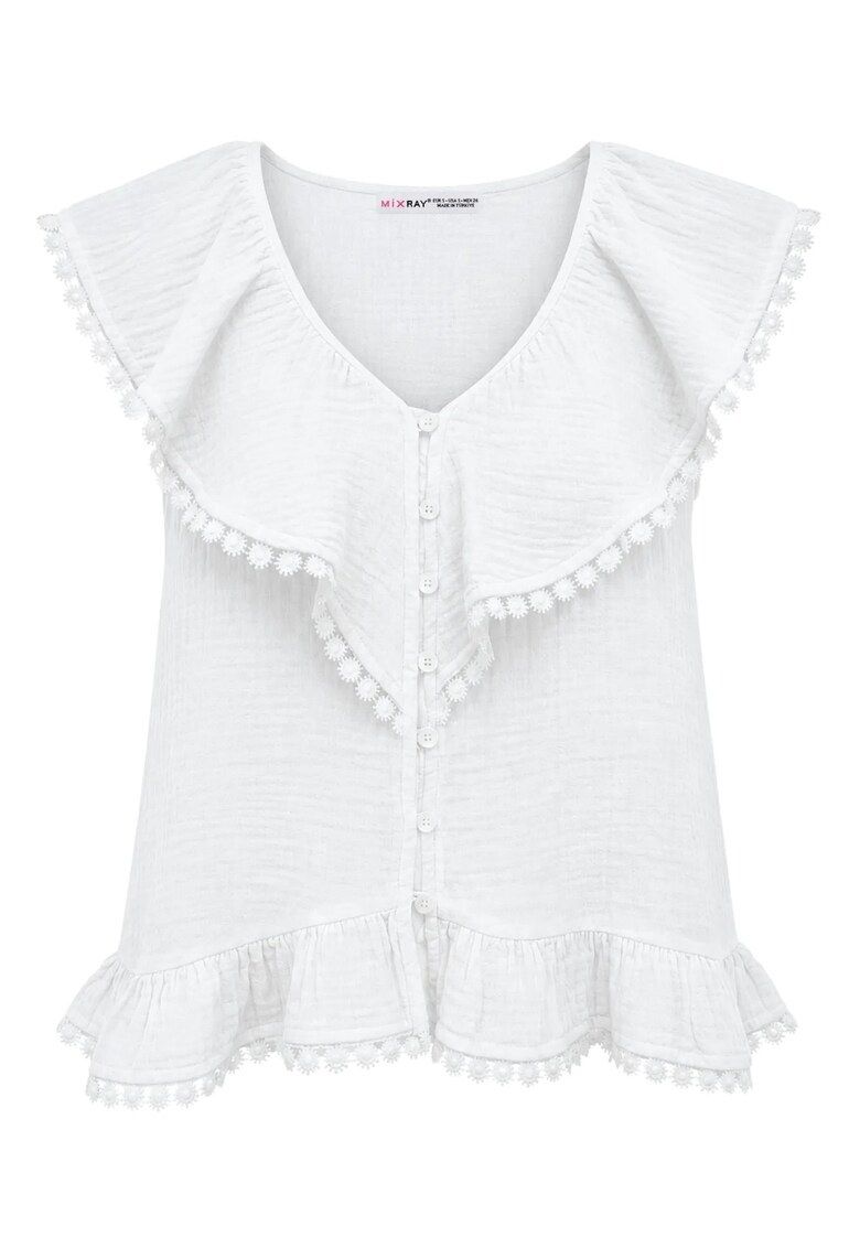 Bluza dama - fara maneci - bumbac - alb - casual -