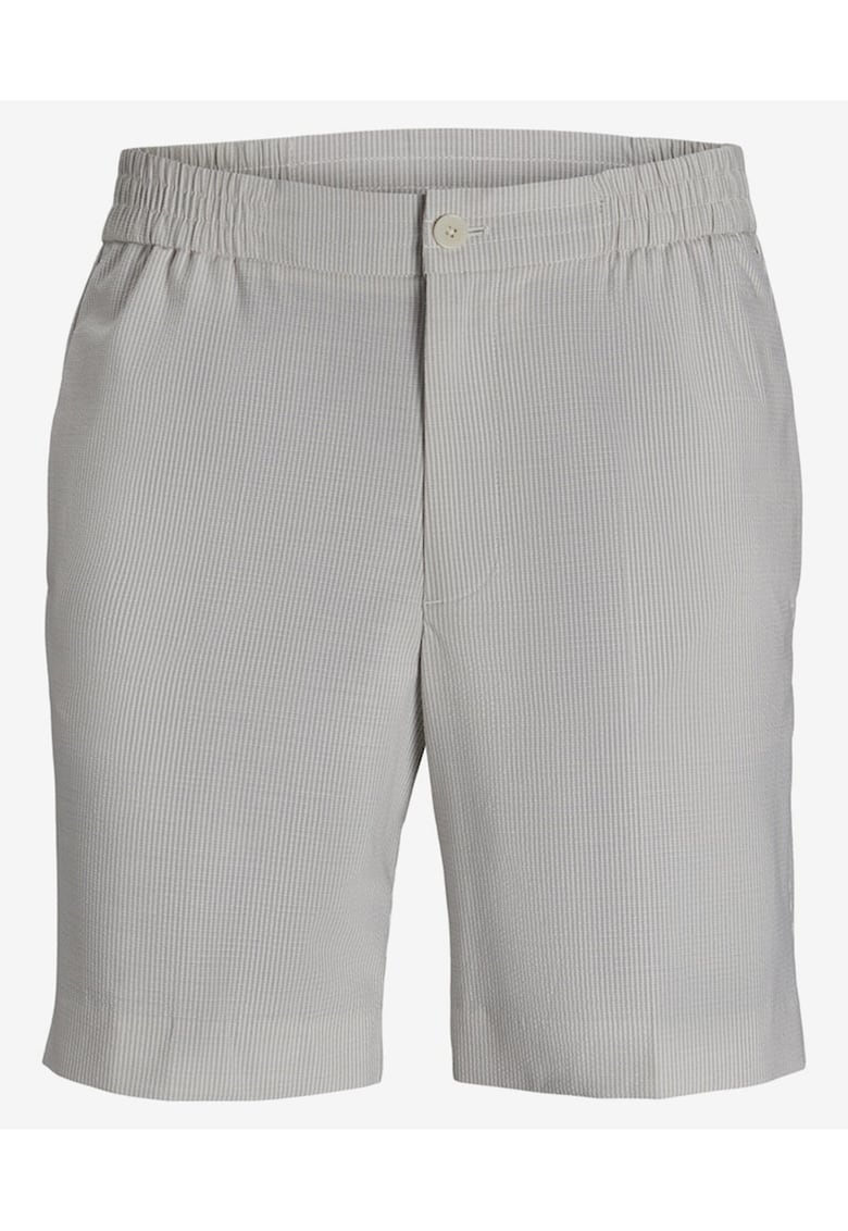 Pantaloni scurti gri Seersucker