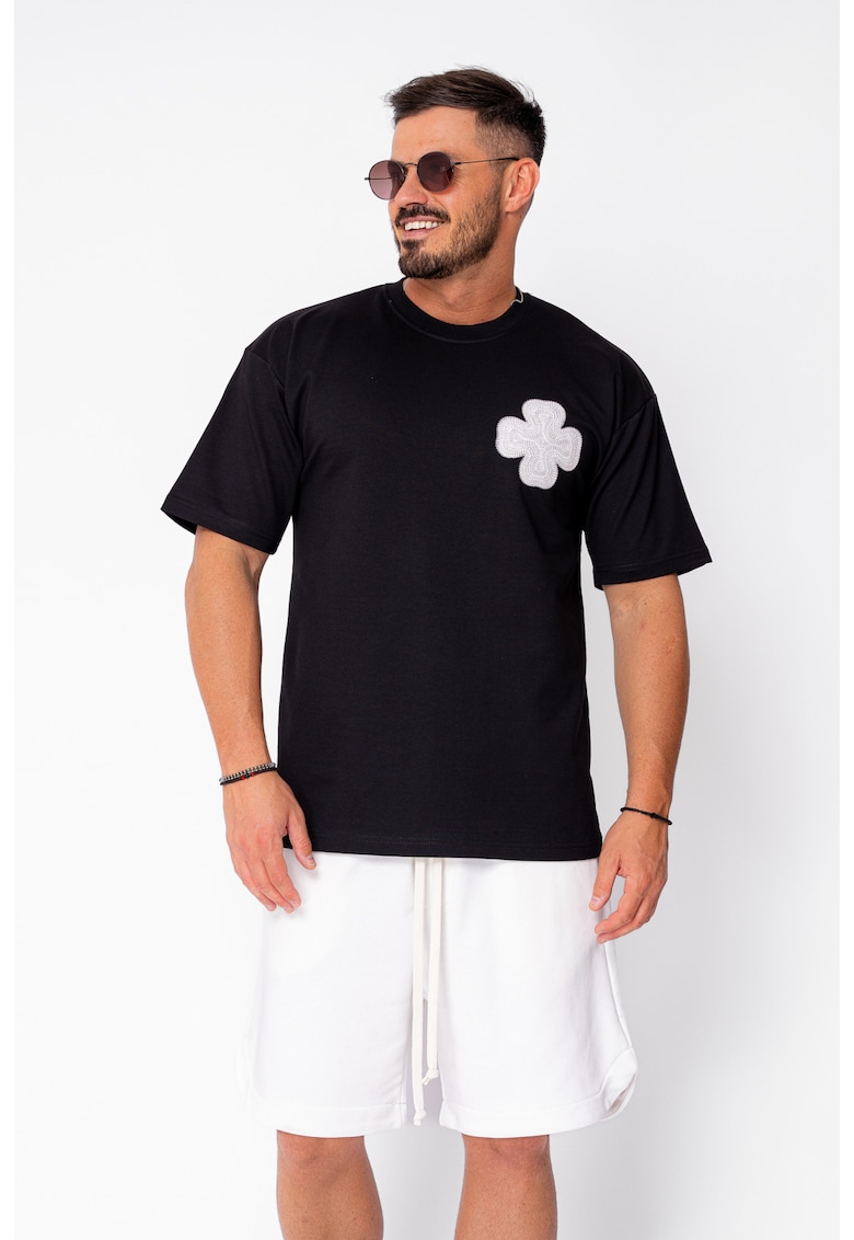 Tricou barbati imprimat Black 22129 - Negru