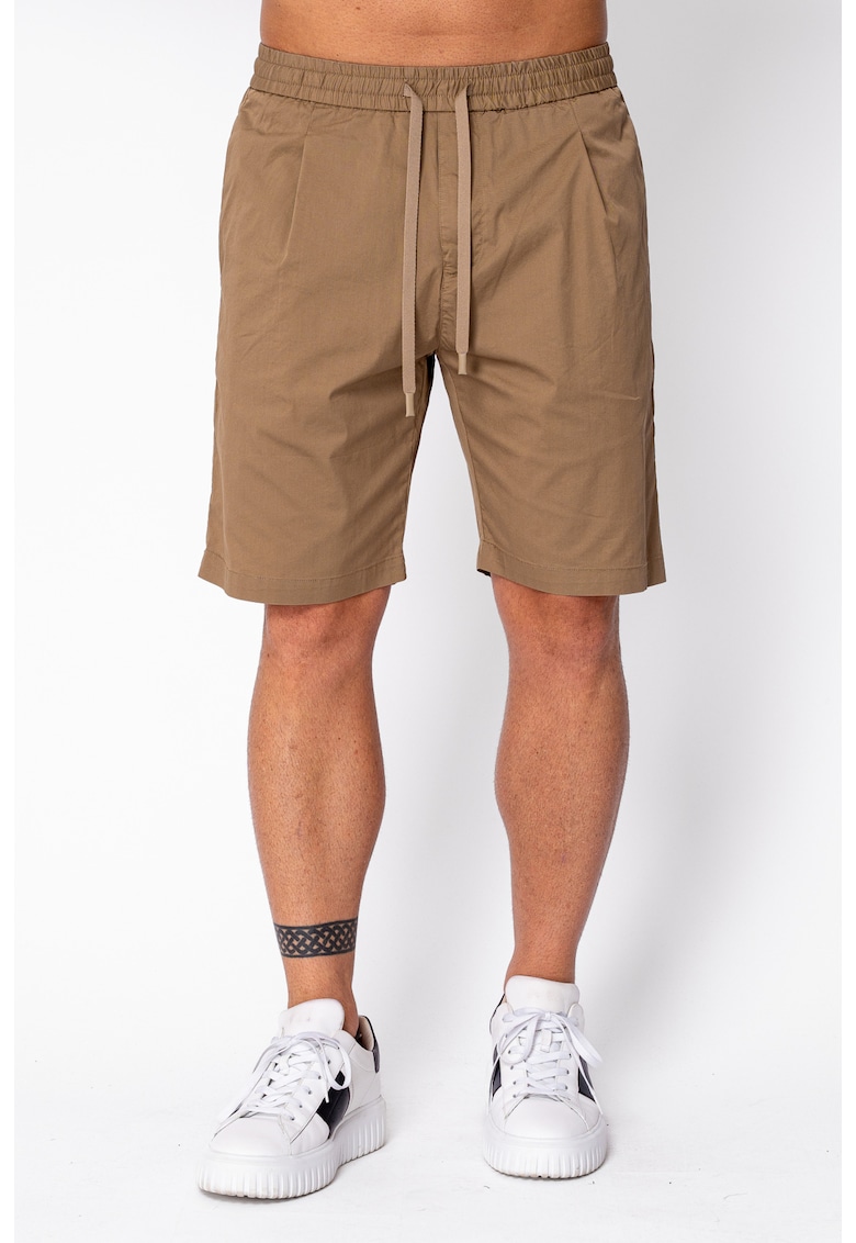 Pantaloni scurti cu snur din bumbac Brown 22139 - Maro
