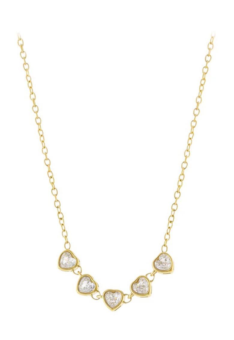 Colier placat cu aur de 18K - cu cristale - Auriu