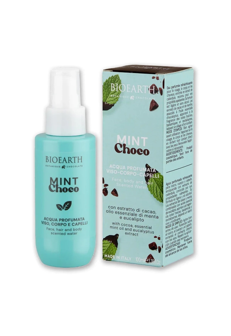 Apa parfumata pentru fata - corp si par - cu extract de cacao - eucalipt & ulei essential de menta - Mint Choco - 100 ml