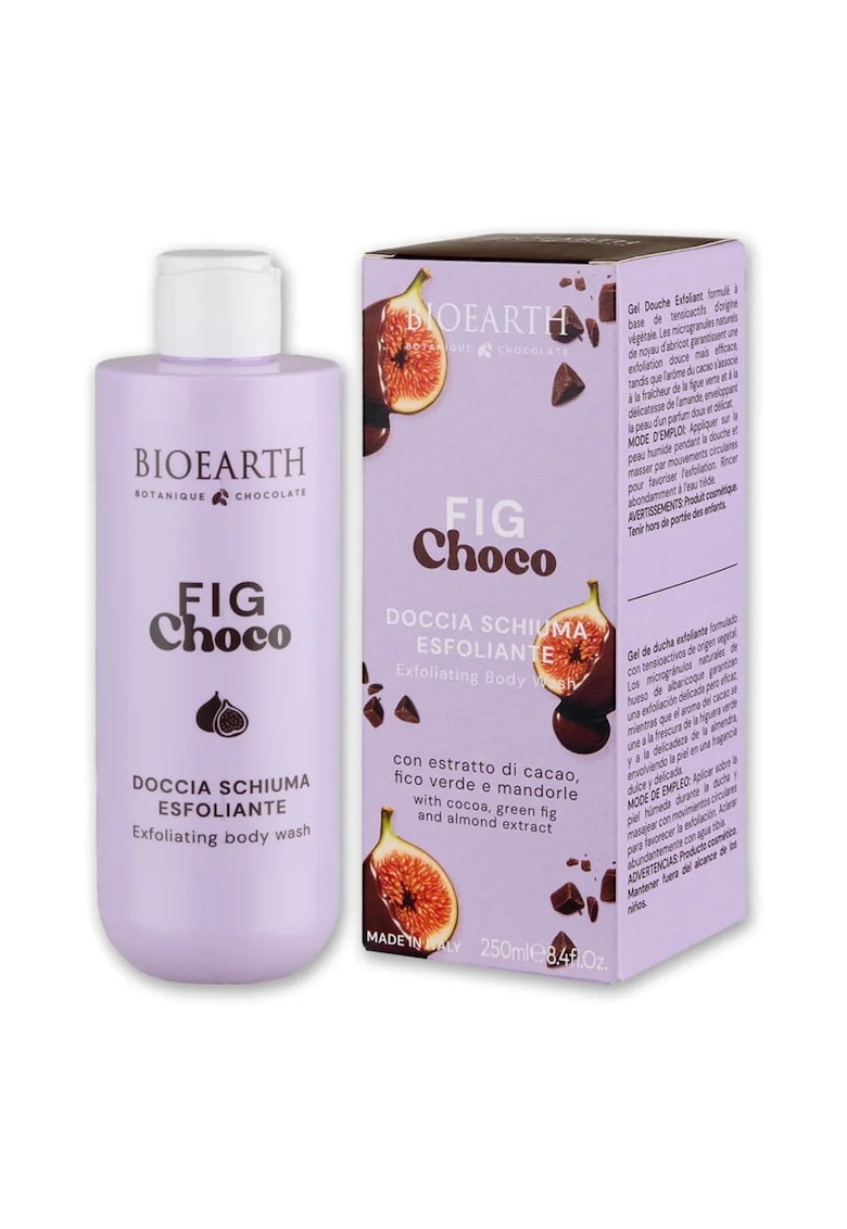 Gel de dus exfoliant cu extract de cacao - smochine verzi & migdale - Fig Choco - 250 ml